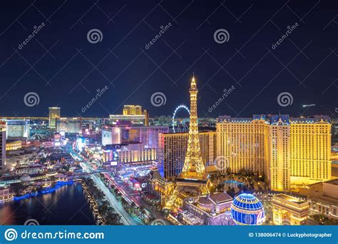 Las Vegas Strip At Night Editorial Stock Image Image Of
