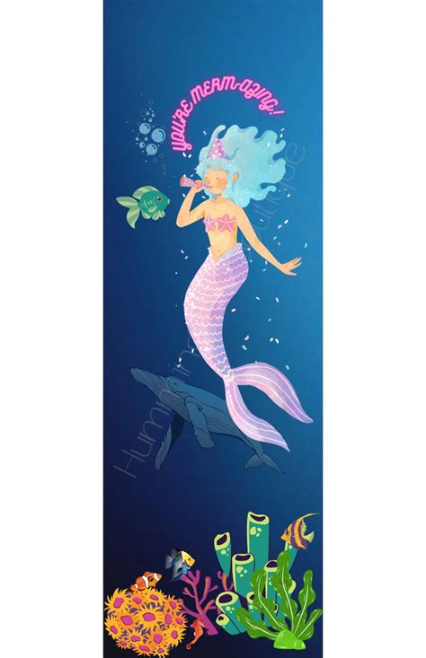 you re mer mazing pdf bookmark printable mermaids etsy