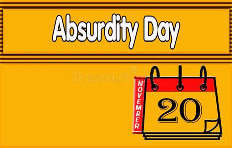 20 November Absurdity Day Text Effect On Yellow Background Stock