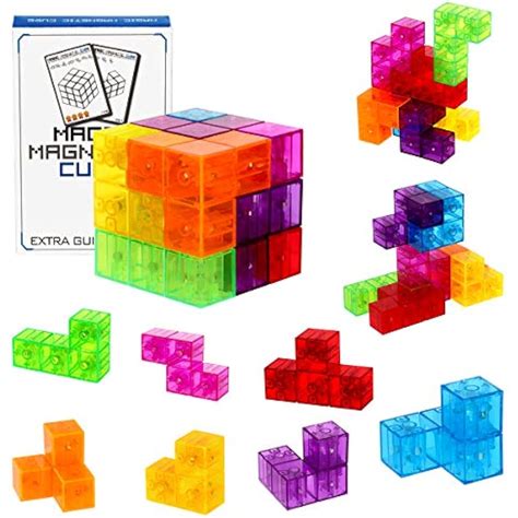 Magnetic Building Blocks Magic 3d Puzzle Cubes Set Of 7 Multi Shapes