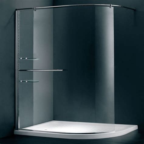 Curved Walk In Wet Room Glass Shower Enclosure 1200mm X 900mm 6mm