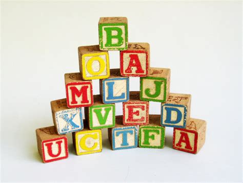 Wooden Toy Blocks Alphabet Blocks Alphabet Toys Wooden Kids Toddlers