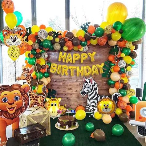 Buy Jungle Safari Theme Party Supplies, Balloon Garland Arch Kit