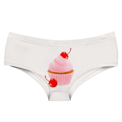 Leimolis Muffin Cherry Cake Funny Print Sexy Hot Panties Female Kawaii Lovely Underwear Push Up