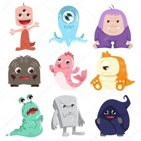 Cute Monsters Characters — Stock Vector © Artisticco 14053071