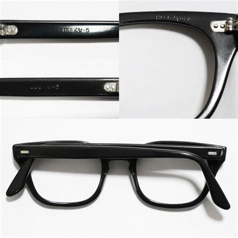 vintage 1970 s halo uss military official g i glasses black 48 22 ｜ ミリタリー眼鏡 american classics