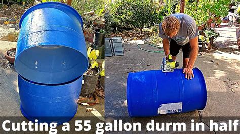 Cutting A 55 Gallon Drum In Half Plastic Youtube