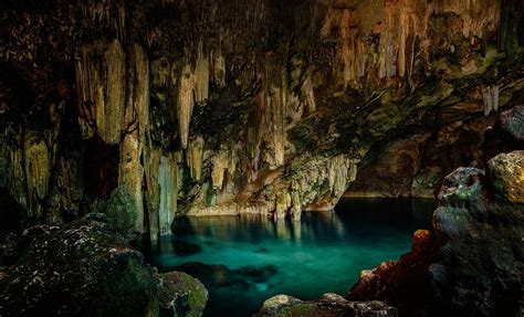 Cave Cenotes Stalactites Water Nature Wallpaper Resolution1500x909