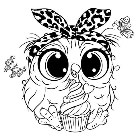 Owl Big Eyes Clip Art Illustrations Royalty Free Vector