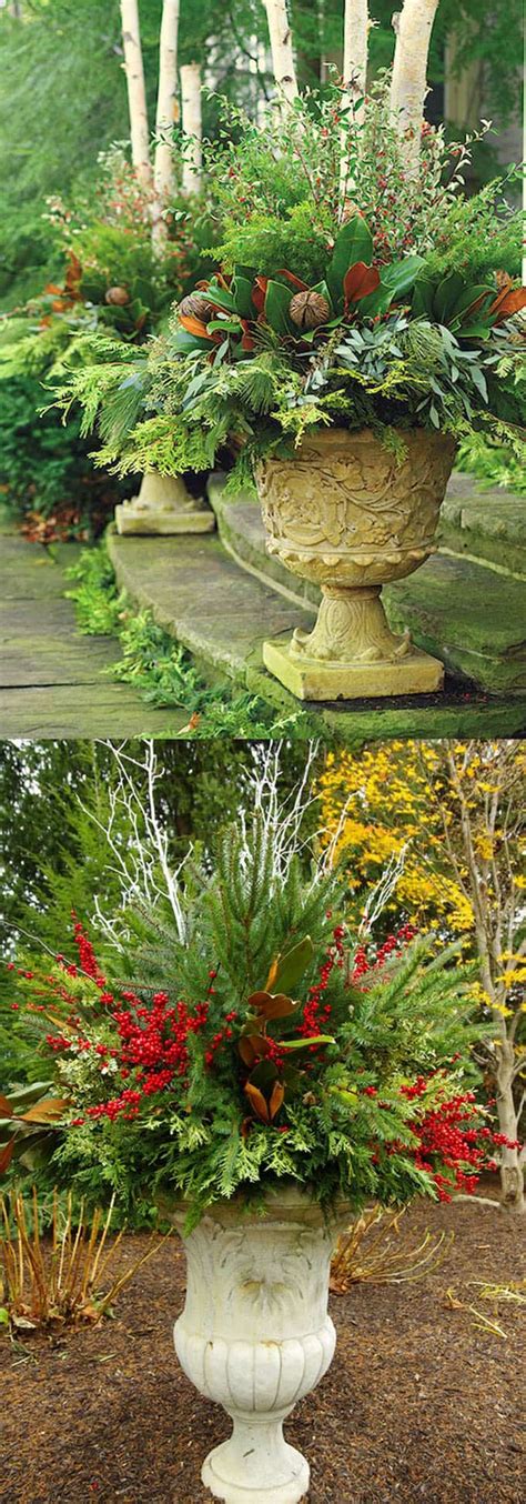 24 Colorful Winter Planters & Christmas Outdoor ...
