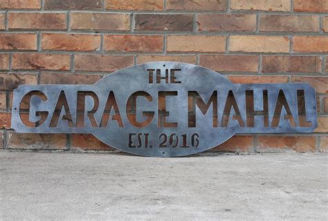 Garage Mahal Custom Metal Sign Personalized Last Name Wall Art