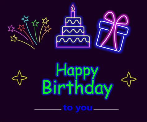 Happy Birthday Neon Text Vector Happy Birthday Neon Sign Design