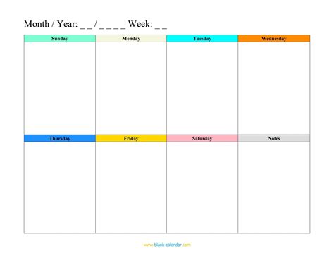 Weekly Schedule Template Editable - Calendar Inspiration ...