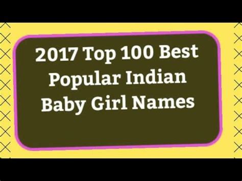 Aakesh (lord of the sky) 3. 2017 Top 100 Best Popular Indian Baby Girl Names - YouTube