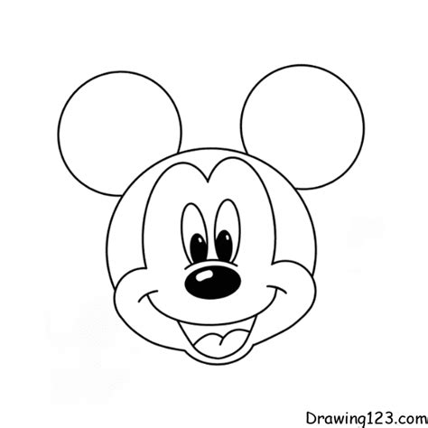 One Of The Best Info About How To Draw A Mickey Mouse Face Aidcreative