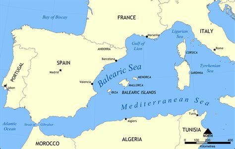 Balearic Sea Map Locations And Maps Of Atlantic Ocean