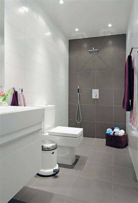 Romantic bathroom idea for small bathroom. Natural small bathroom design with large tiles | Small ...