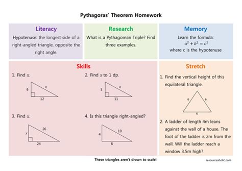 Pythagoras Homework Teaching Resources