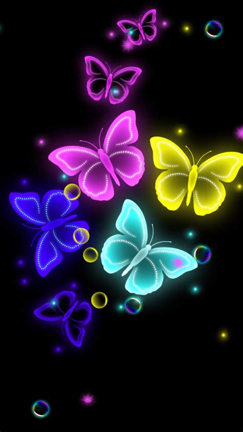 Neon Butterfly Wallpaper For Android Wallpaper Download