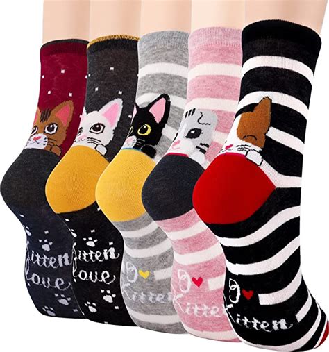 Moyel Funny Socks For Women Cotton Cat Socks Christmas Fun Cool Novelty