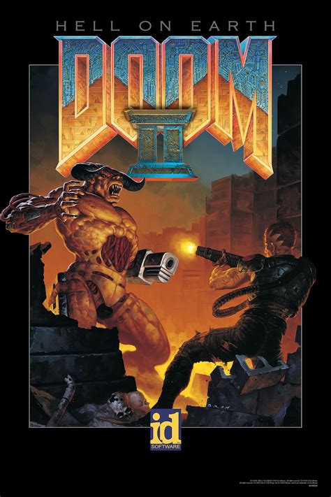 Doom 2 Classic Pc Game Box Cover Art Poster Multiple Sizes And Etsy