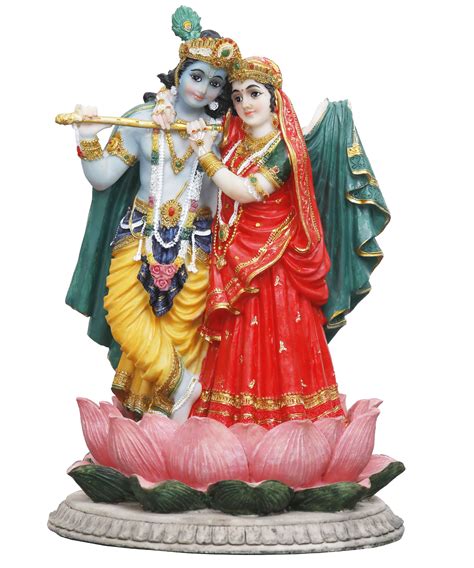 Buy Sri Krishna Culture® New Big Standing Radha Krishna On Lotus Flower