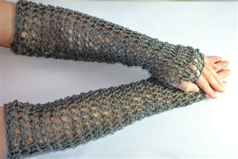 Chain Mail Sleeves Hand Knitted Faux Maille Fingerless