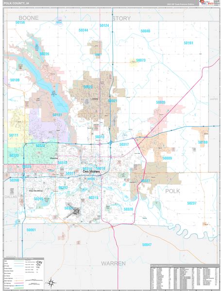 Polk County Ia Zip Code Maps Premium