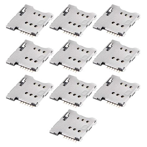 Uxcell Micro Sd Tf Card Socket Cell Phone Slot Connector 6 Pin 10pcs