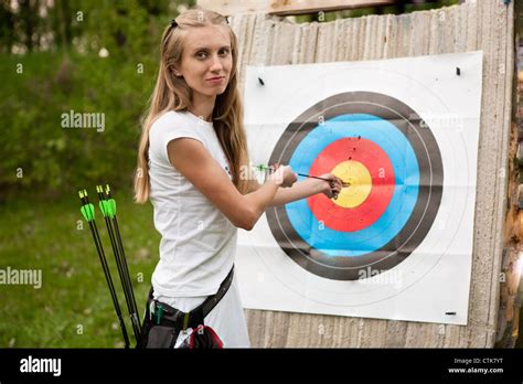 Female Archer Stock Photo Alamy