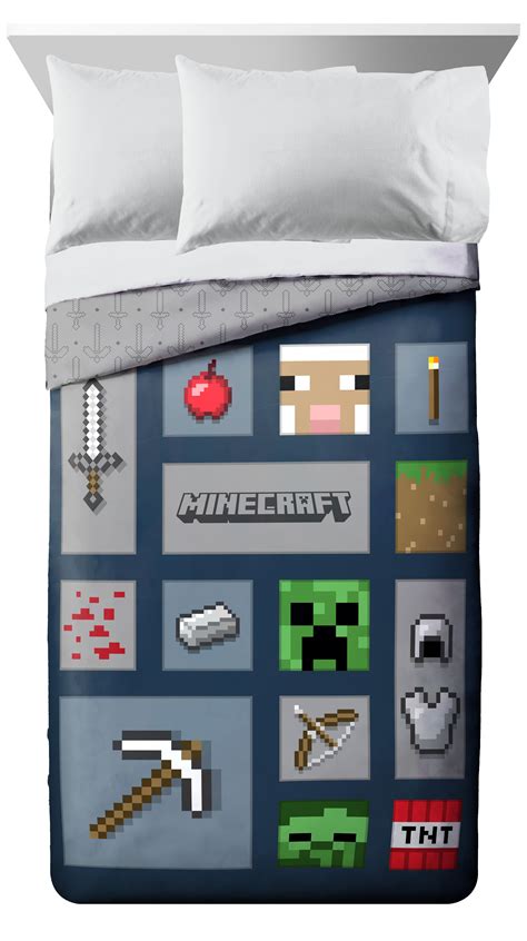 Minecraft Icons Adventure Kids 2 Piece Twinfull Reversible Comforter