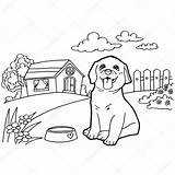 Patio Coloring Template Dog sketch template