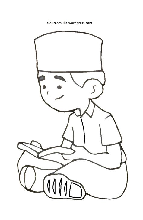 Gambar Kartun Anak Muslim Untuk Mewarnai Kulturaupice