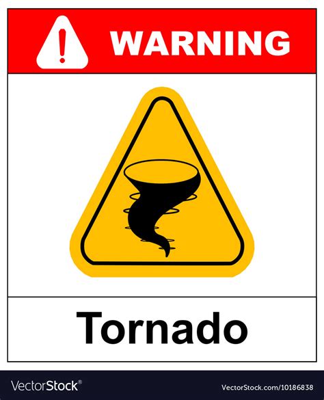 Warning Tornado Sign Royalty Free Vector Image