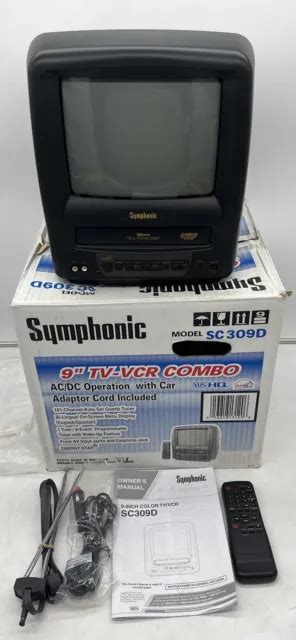 SYMPHONIC CRT 9 TV VCR Combo VHS Player Retro Gaming SC309D Remote