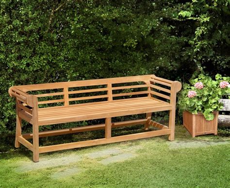Lutyens Style Teak Low Back Garden Bench 195m By Jati