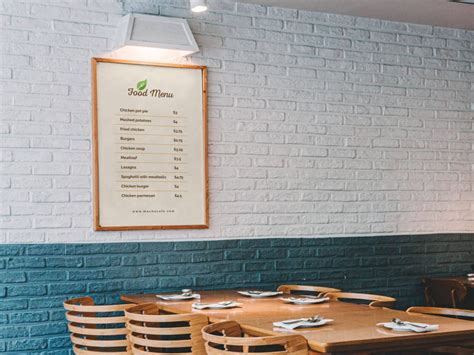 Download Free Wall Framed Food Restaurant Menu Poster Mockup PSD ...