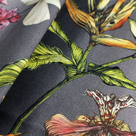 Tropical Hothouse Botanical Print Fabric By Terrarium Designs