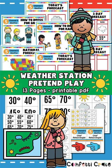 Weather Station Pretend Play Printable Weather Dramatic Play Etsy
