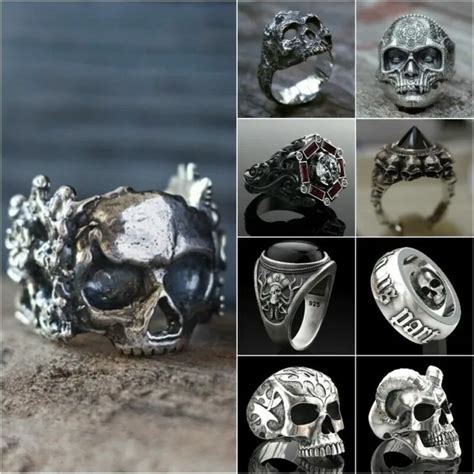 Fashion Mens Skull Ring Heavy Stainless Steel Gothic Punk Biker Rings