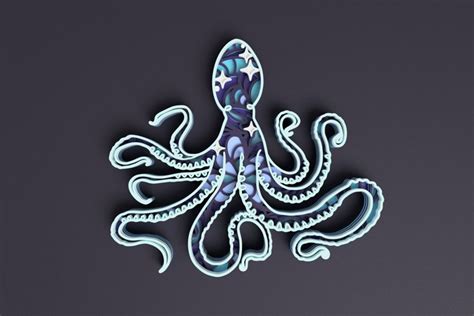 Cosmic Ocean Laser Cut File Octopus