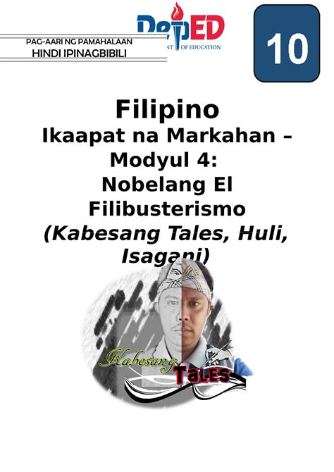 Filipino Q Mod V Filipino Ikaapat Na Markahan Modyul Nobelang El Filibusterismo