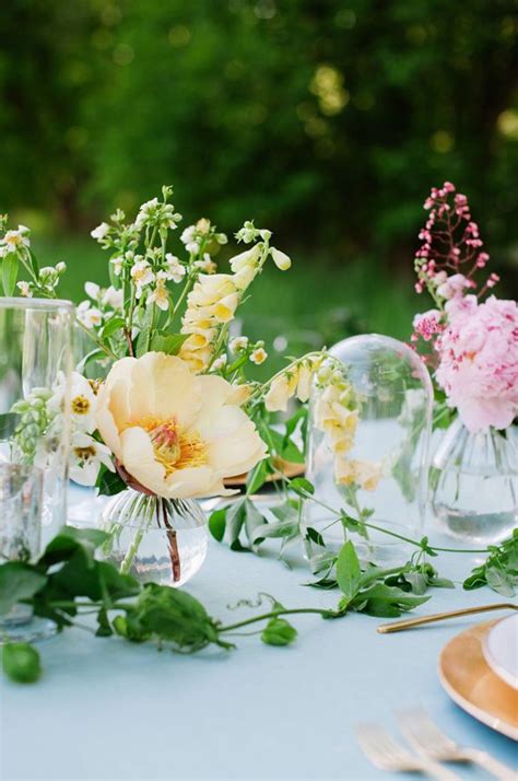 Outdoor Wedding By The River Spring Wedding Centerpieces