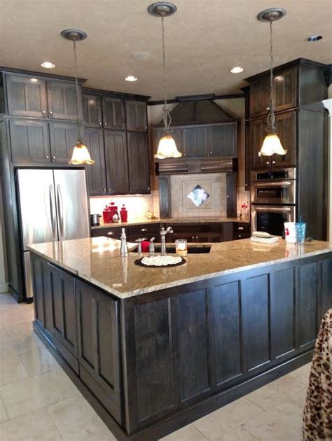 Maple Kitchen Cabinets With Ebony Stain Rustic Kitchen Other By