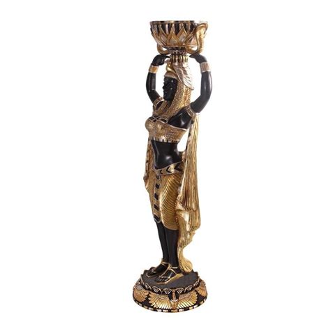 cleopatra s egyptian nubian maiden with urn grande scale statue ne75343 design toscano