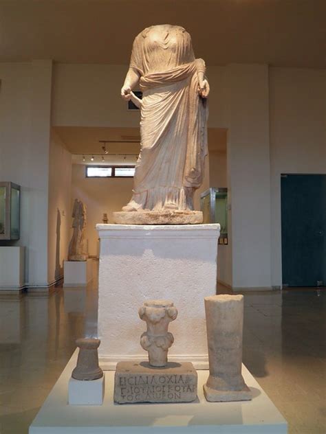 Cult Statue Of Isis Tyche And Marble Votives Offerings 2nd C Ad