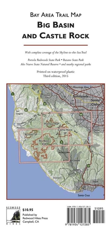 Bay Area Trail Map Big Basin And Castle Rock 3rd Edition