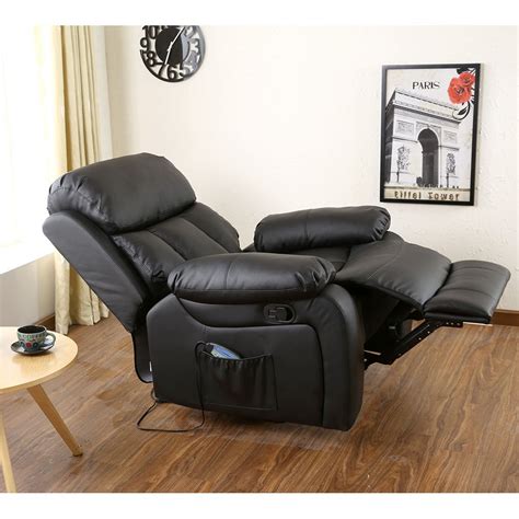 chester heated leather massage recliner chair sofa lounge gaming home armchair ebay