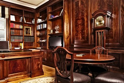 Beautiful Mahogany Office Home Library Design Classic Home Library