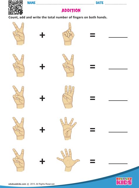 Showing Numbers With Fingers Worksheet